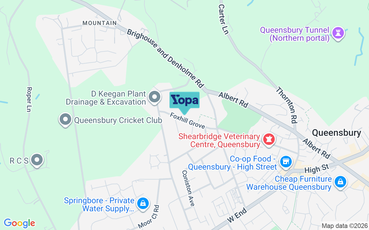 Map showing the location of BD13 2JN