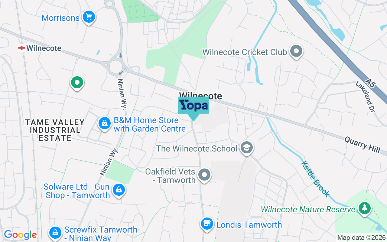 Map showing the location of B77 5EB