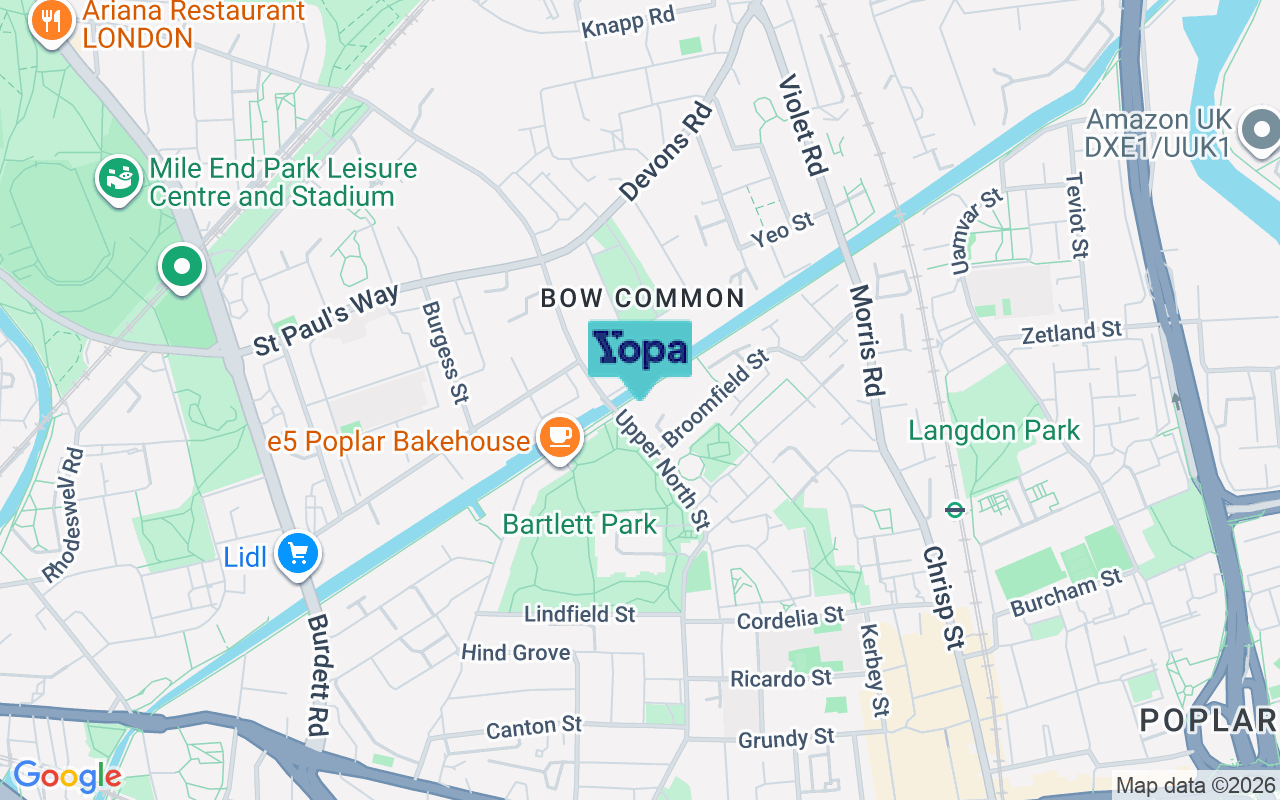 Map showing the location of E14 6UG