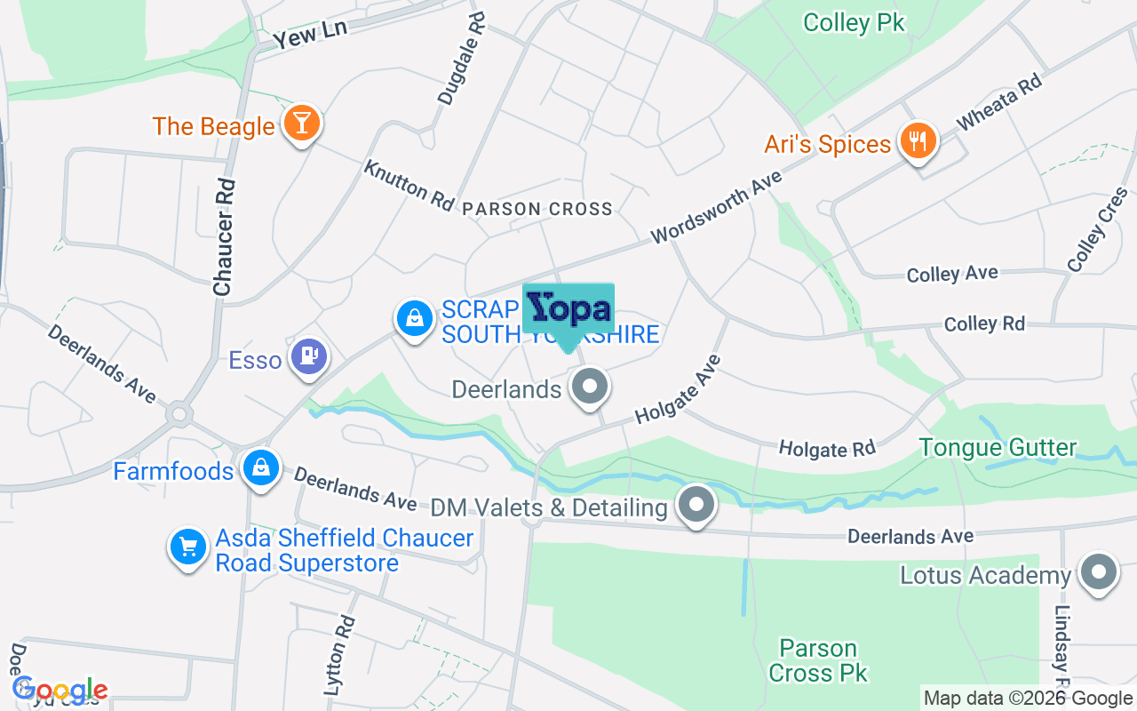 Map showing the location of S5 9LS