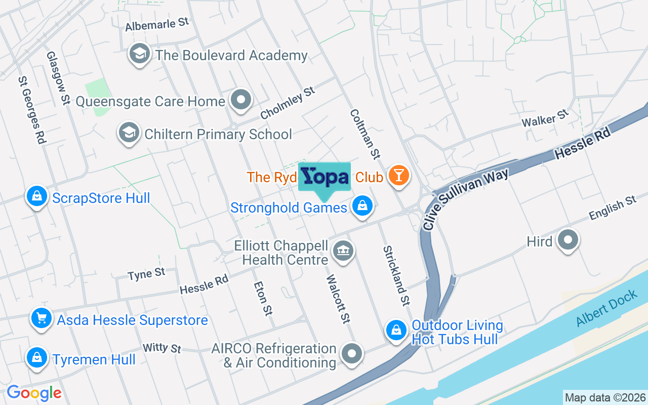 Map showing the location of HU3 3BH