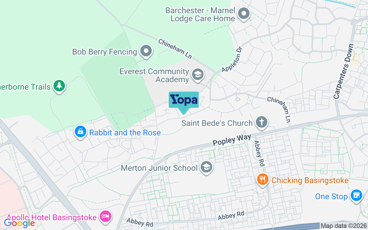 Map showing the location of RG24 9YS