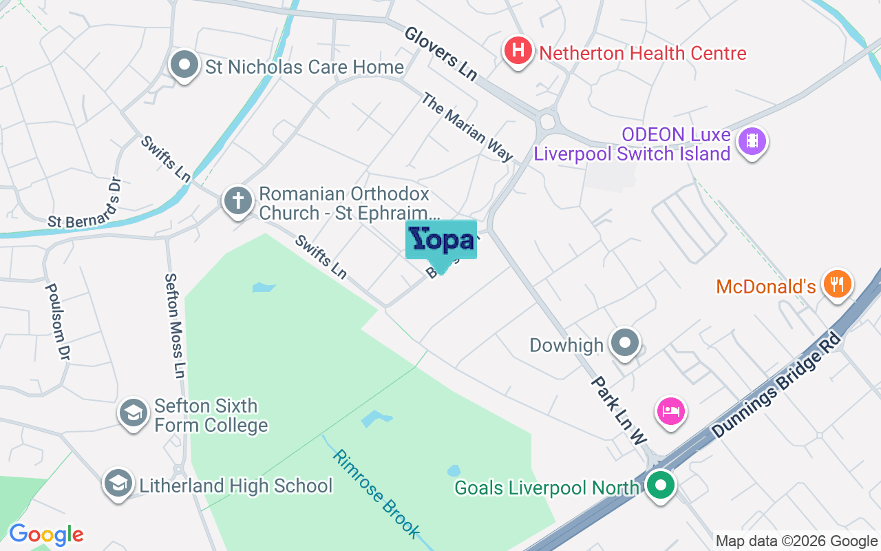 Map showing the location of L30 3SN