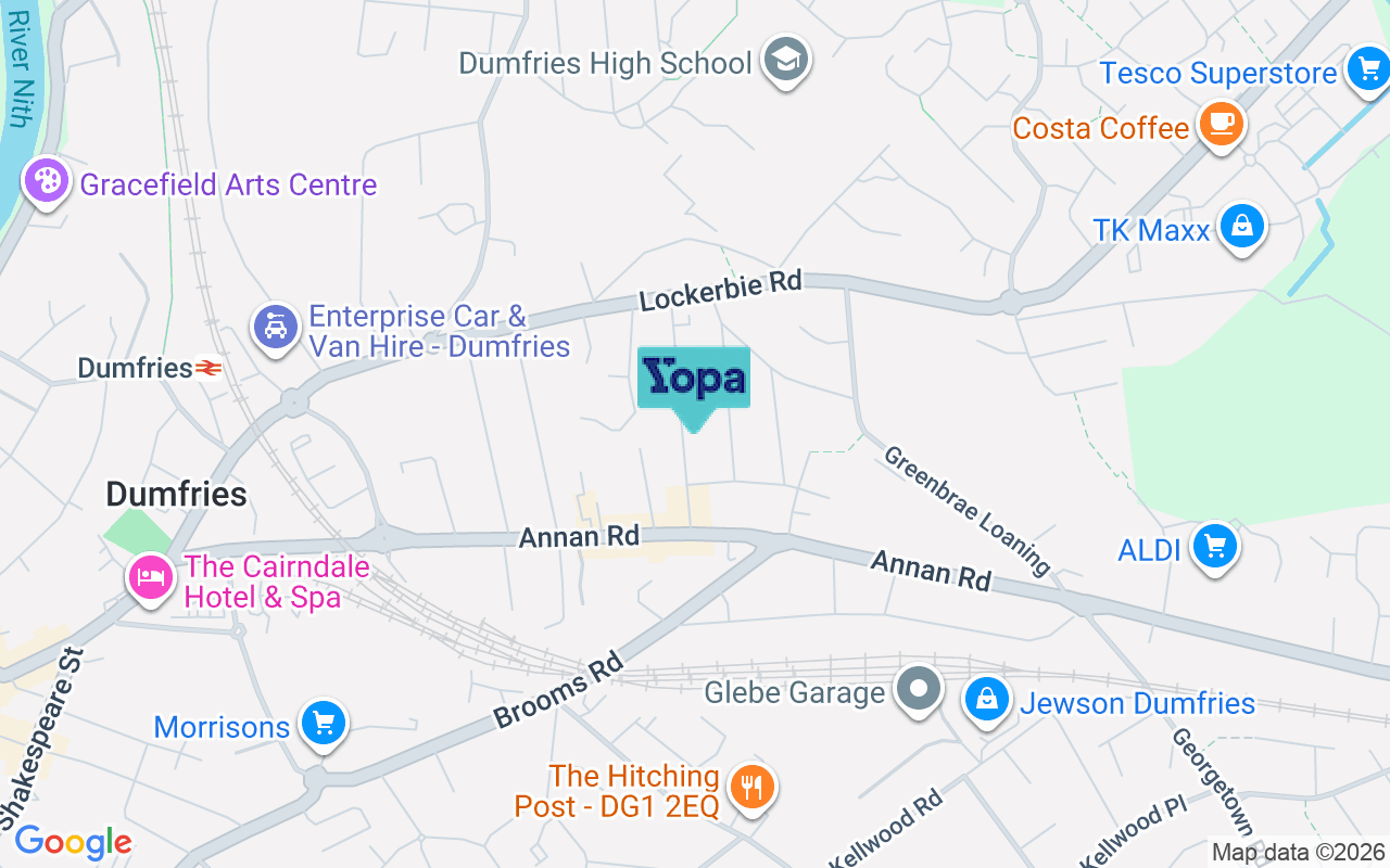 Map showing the location of DG1 3BD