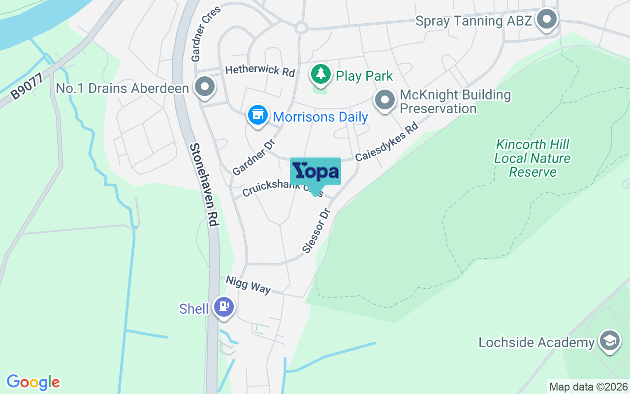 Map showing the location of AB12 5LL