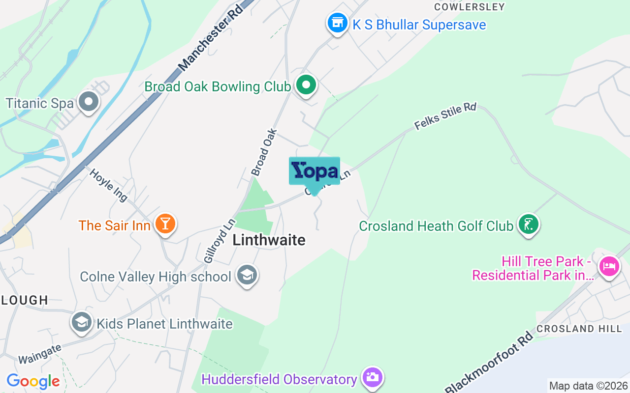 Map showing the location of HD7 5TA
