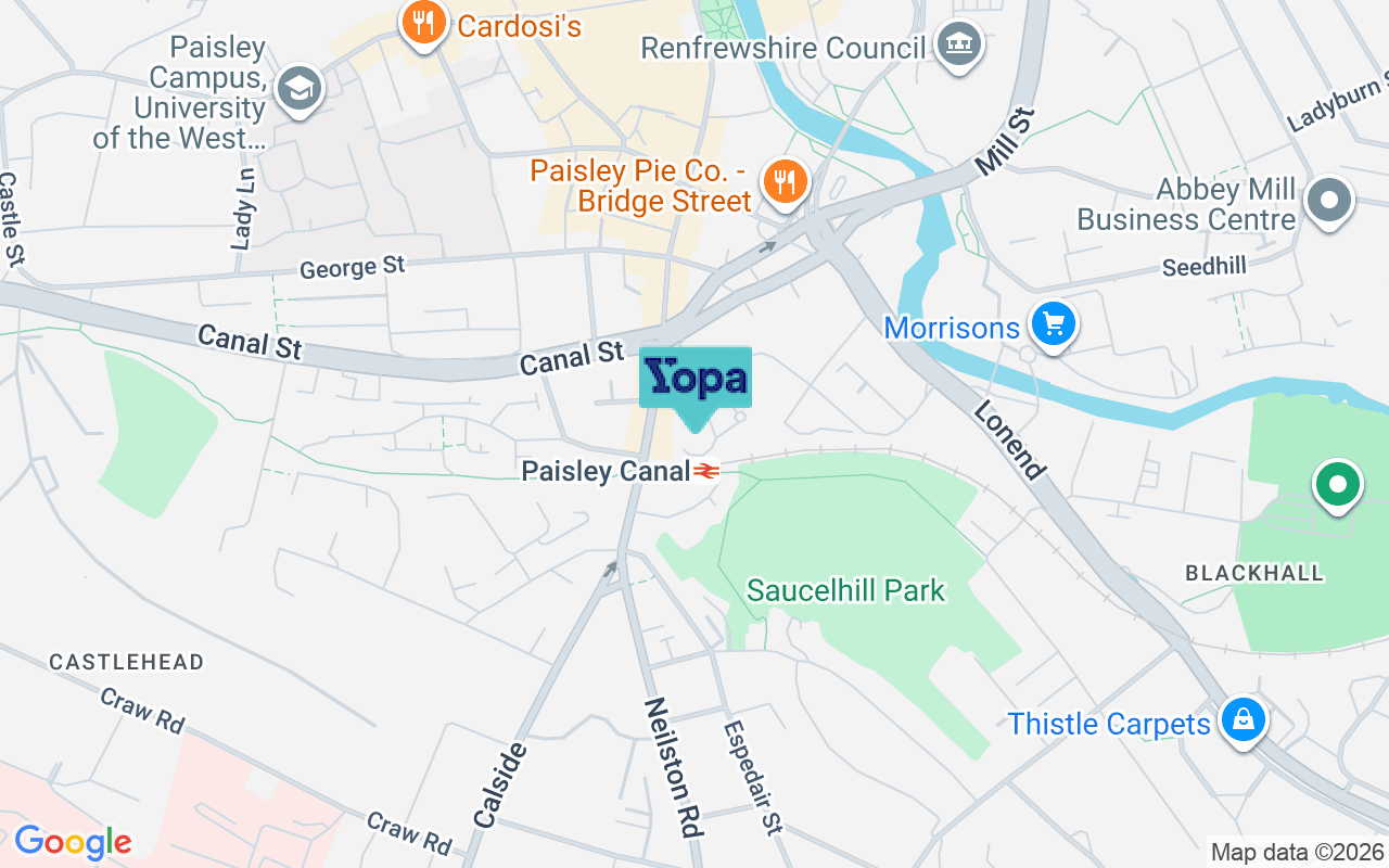 Map showing the location of PA1 1SX