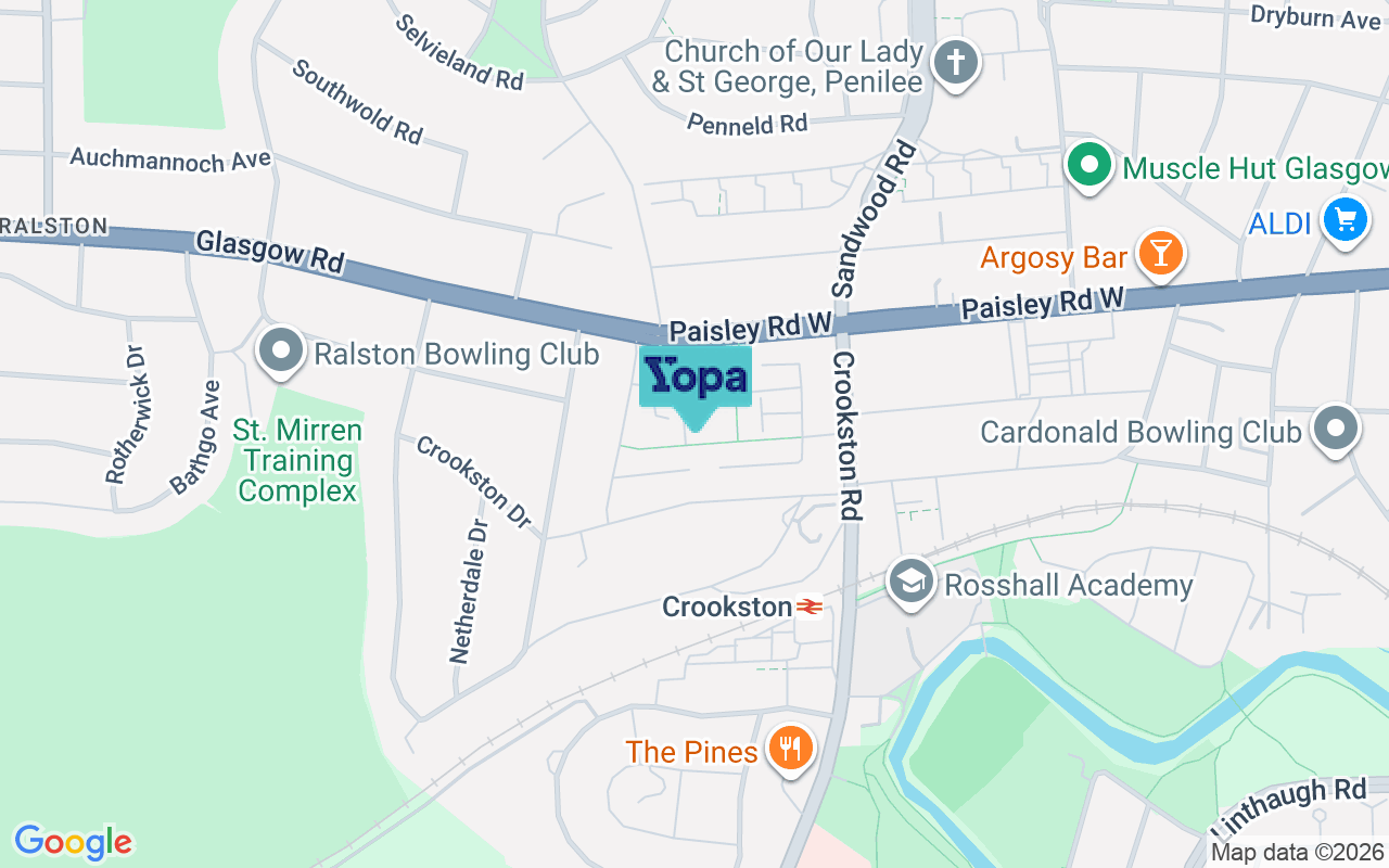 Map showing the location of G52 3LP