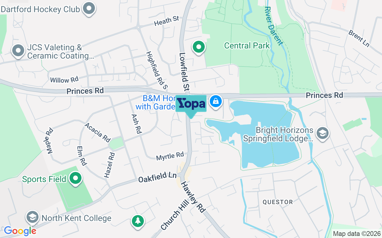 Map showing the location of DA1 1LF