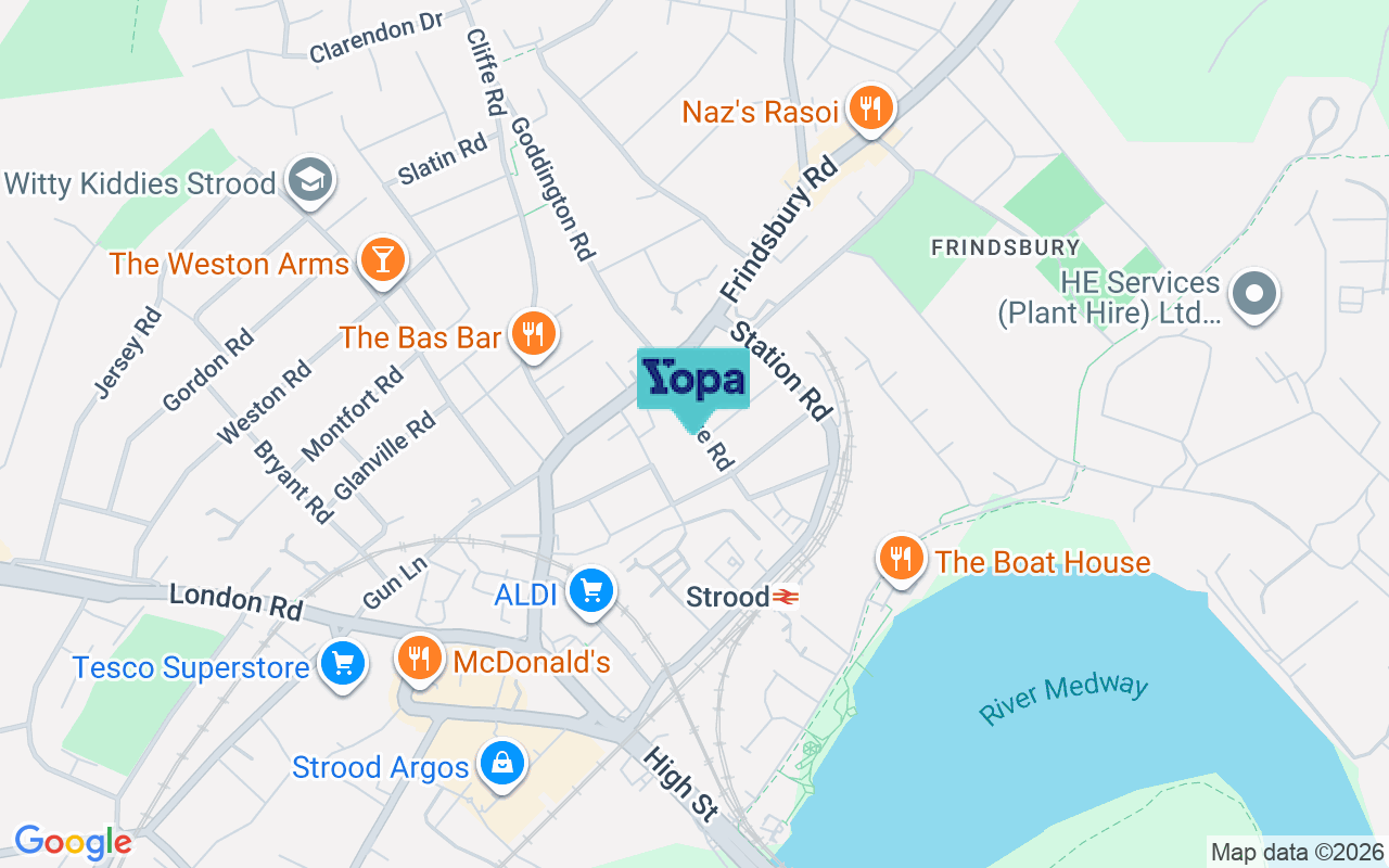 Map showing the location of ME2 4BX