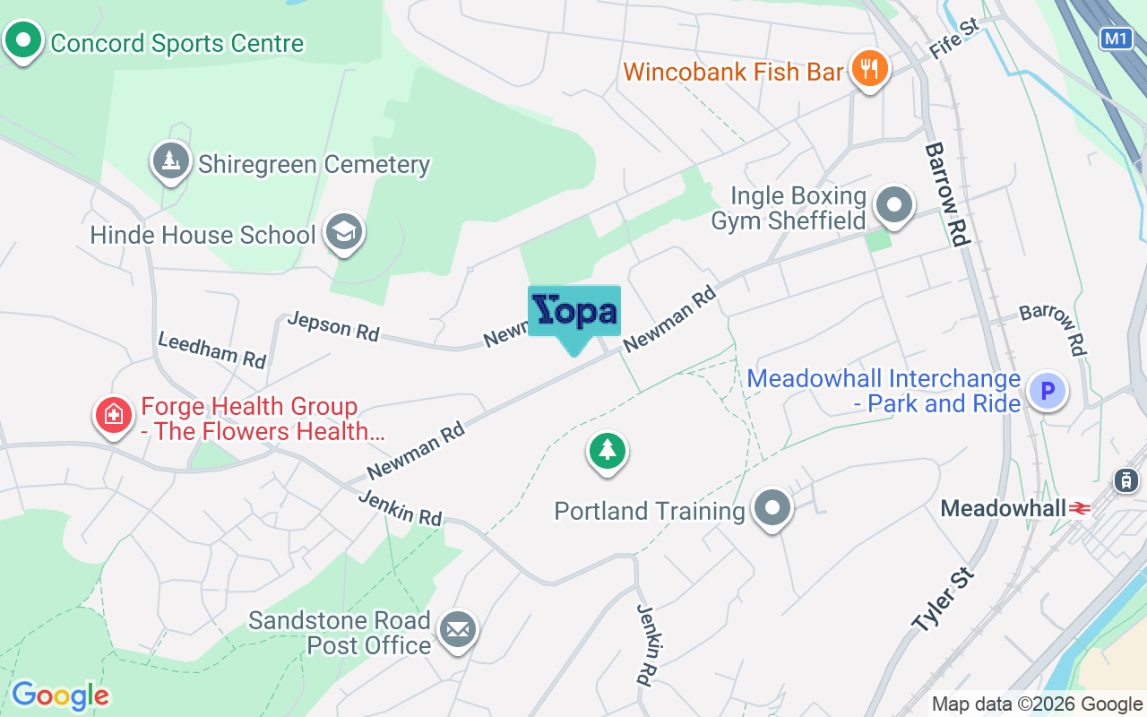 Map showing the location of S9 1LT