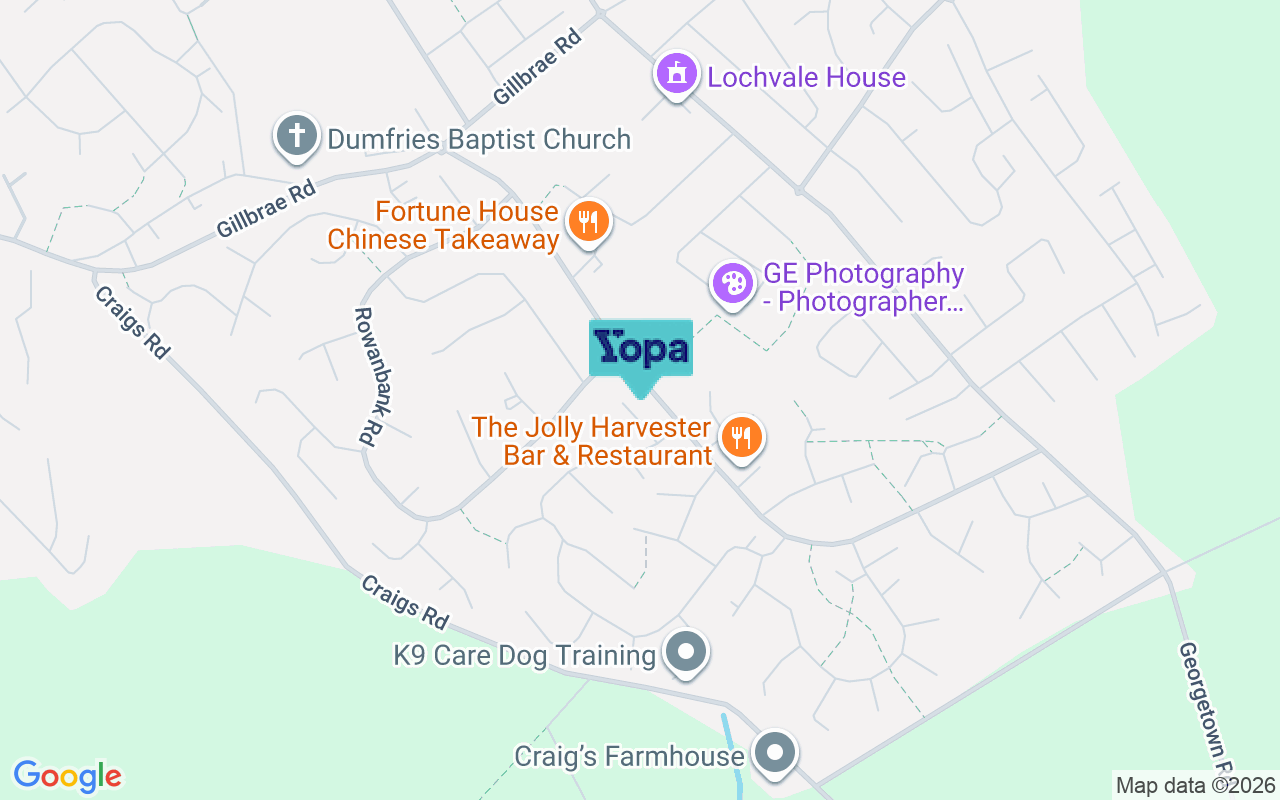 Map showing the location of DG1 4HB