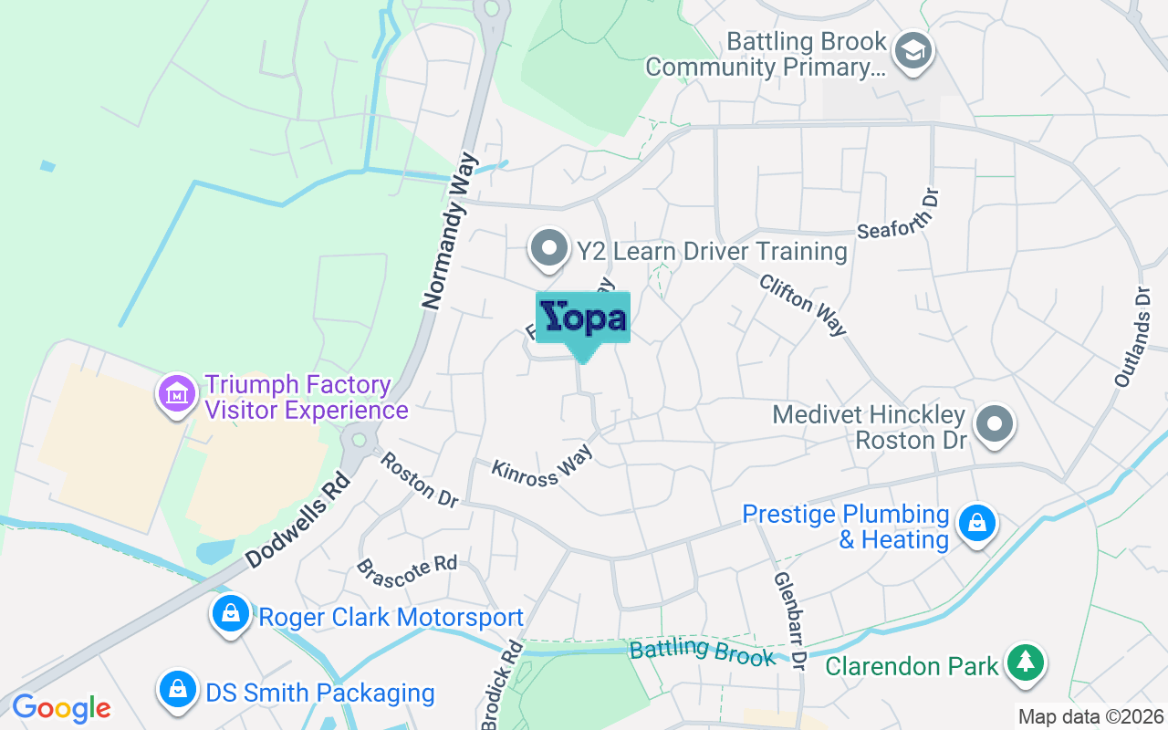 Map showing the location of LE10 0WG