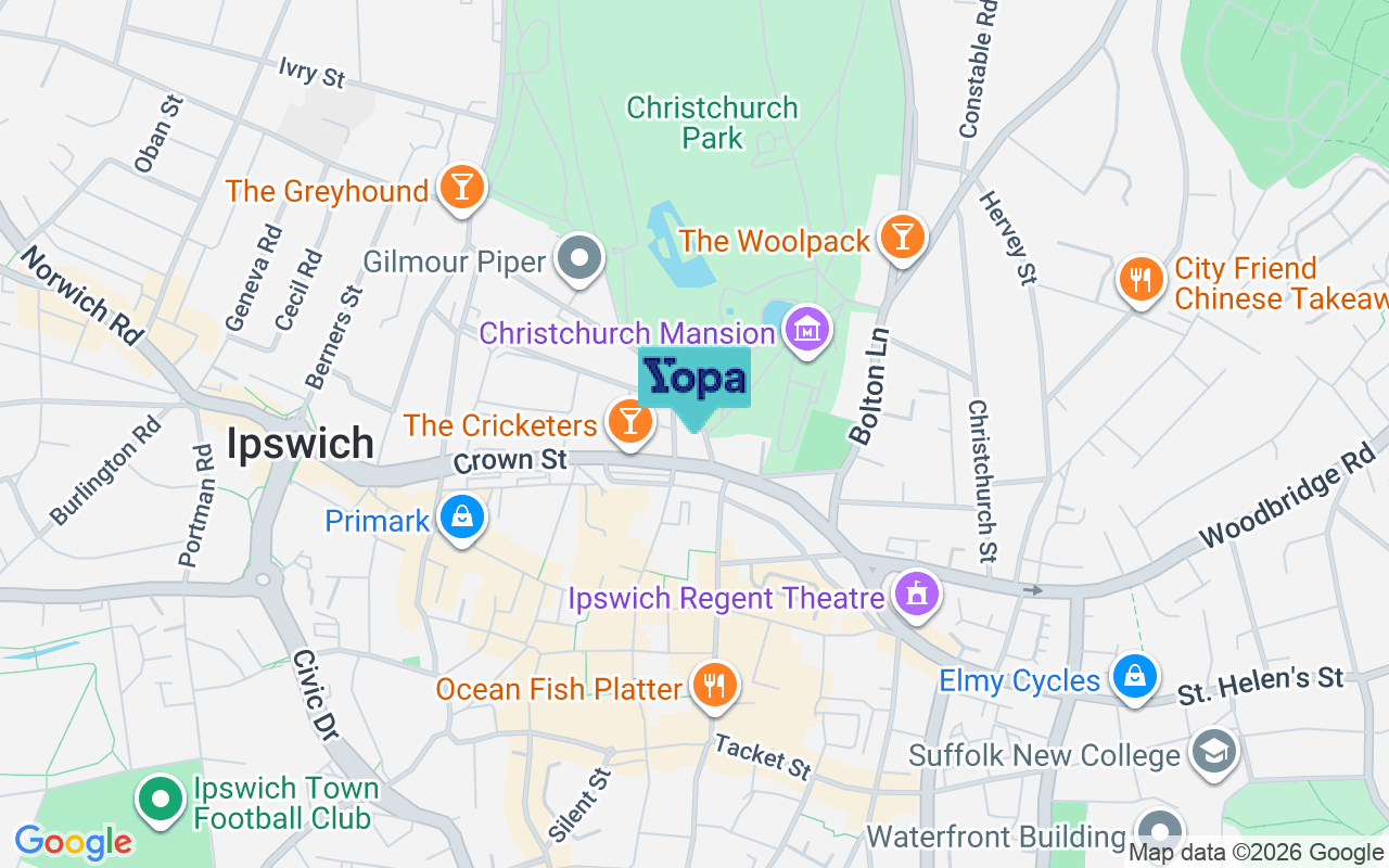 Map showing the location of IP1 3JR