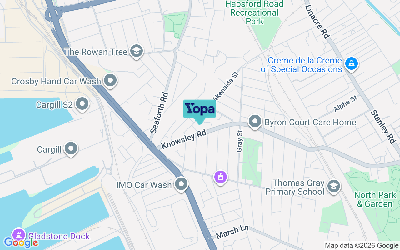 Map showing the location of L20 4NF