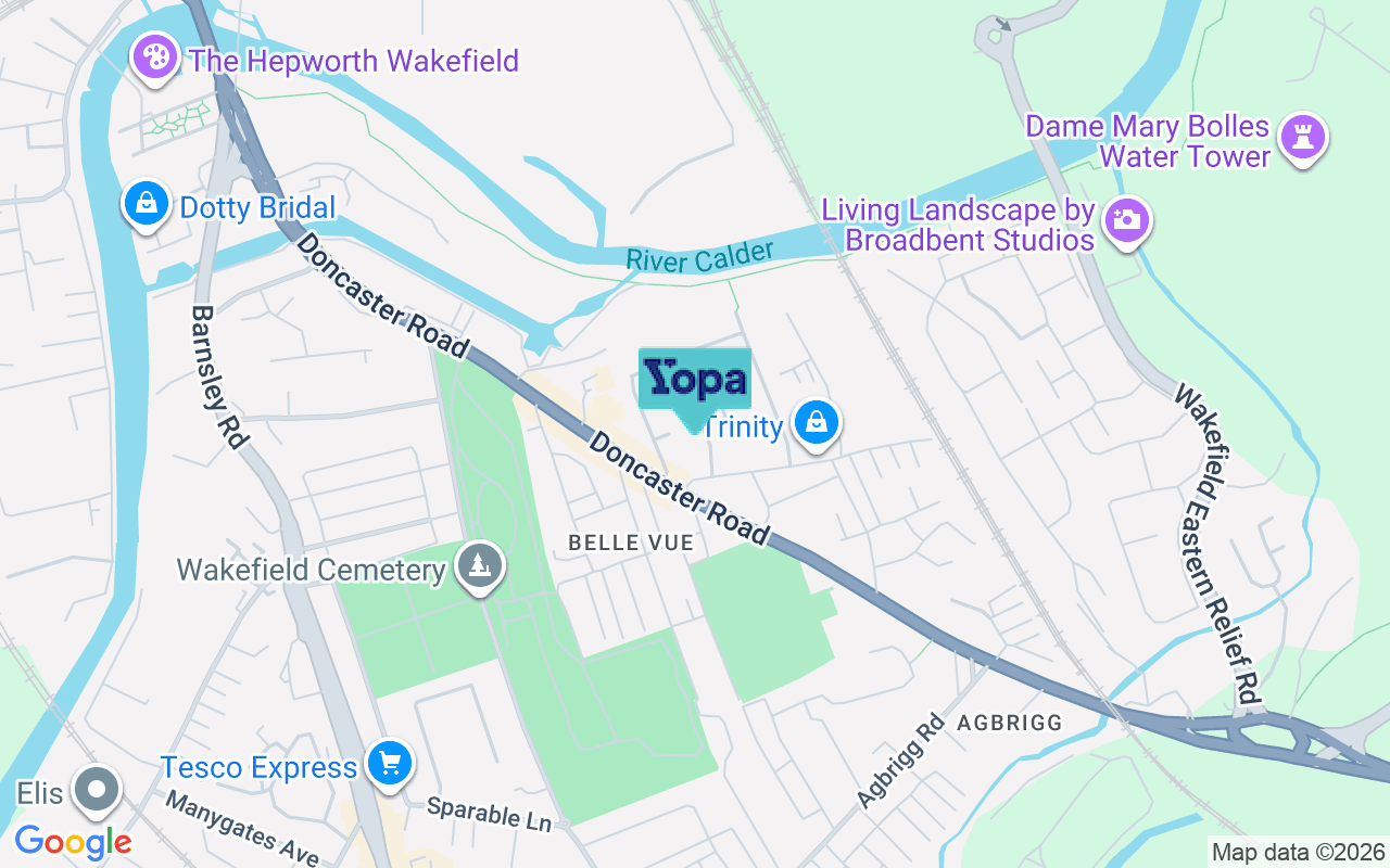 Map showing the location of WF1 5EU