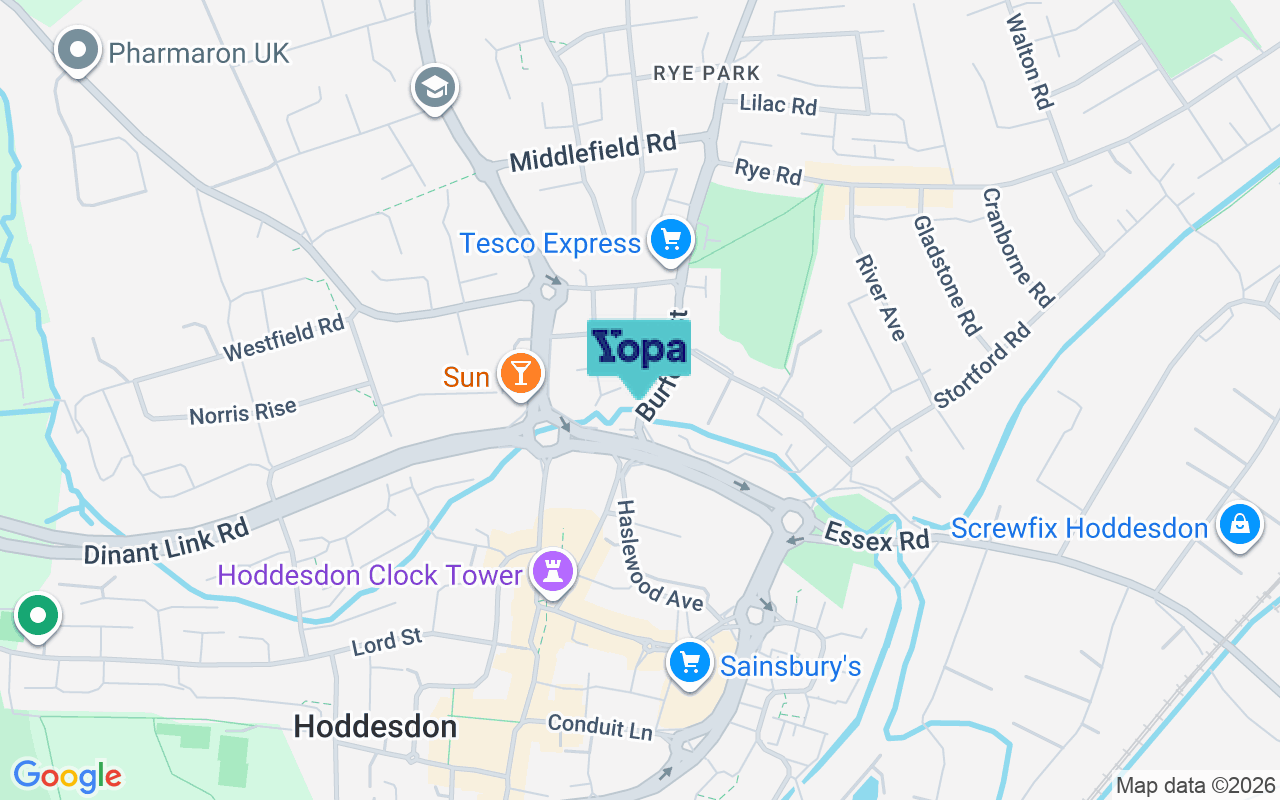 Map showing the location of EN11 8HX