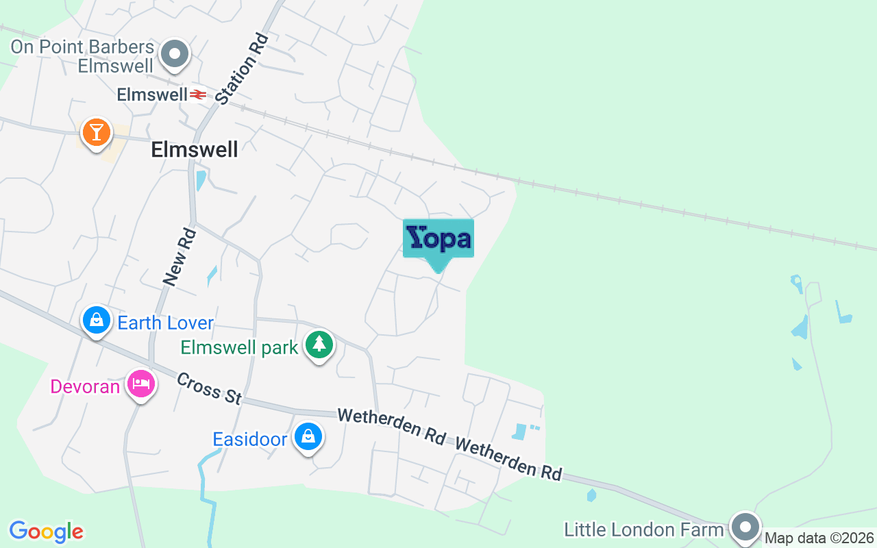 Map showing the location of IP30 9DP