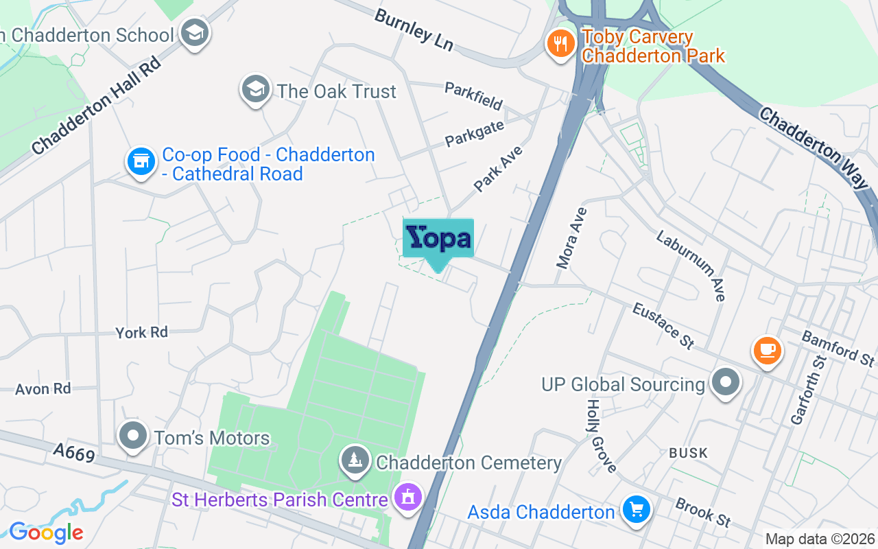 Map showing the location of OL9 0AH
