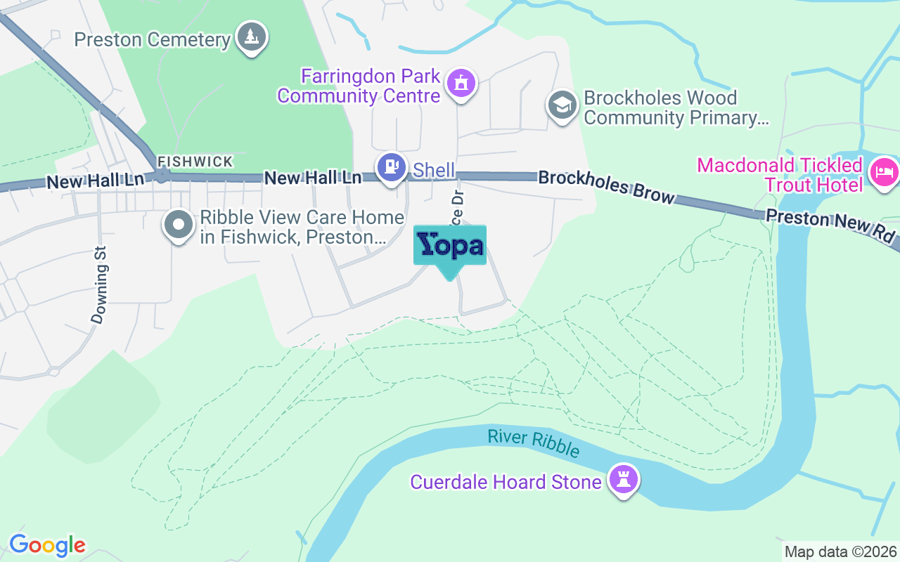Map showing the location of PR1 5TL