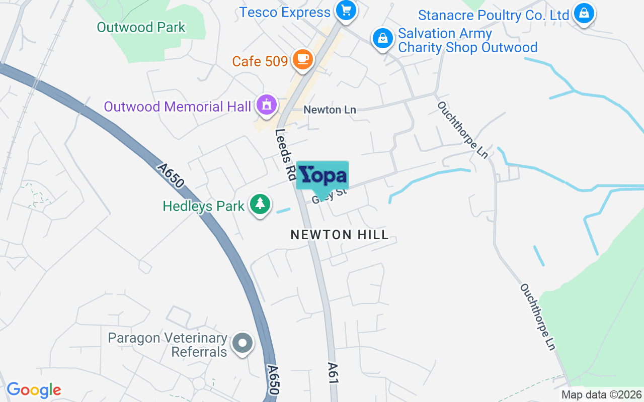Map showing the location of WF1 3HL