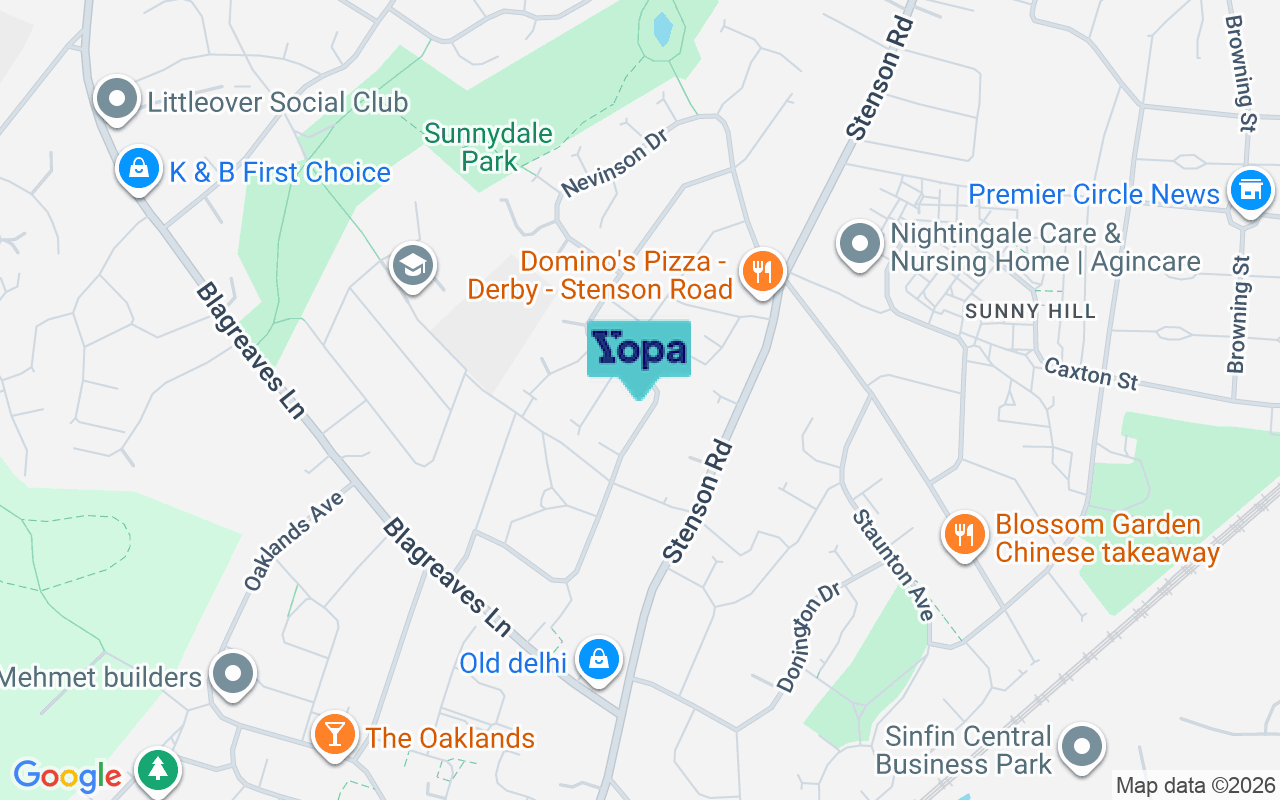 Map showing the location of DE23 1GY