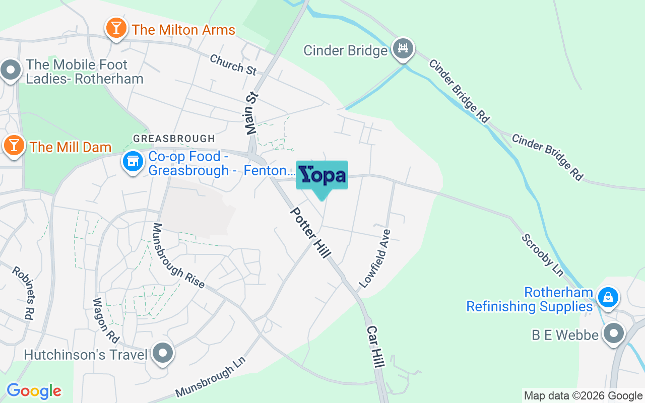 Map showing the location of S61 4PP