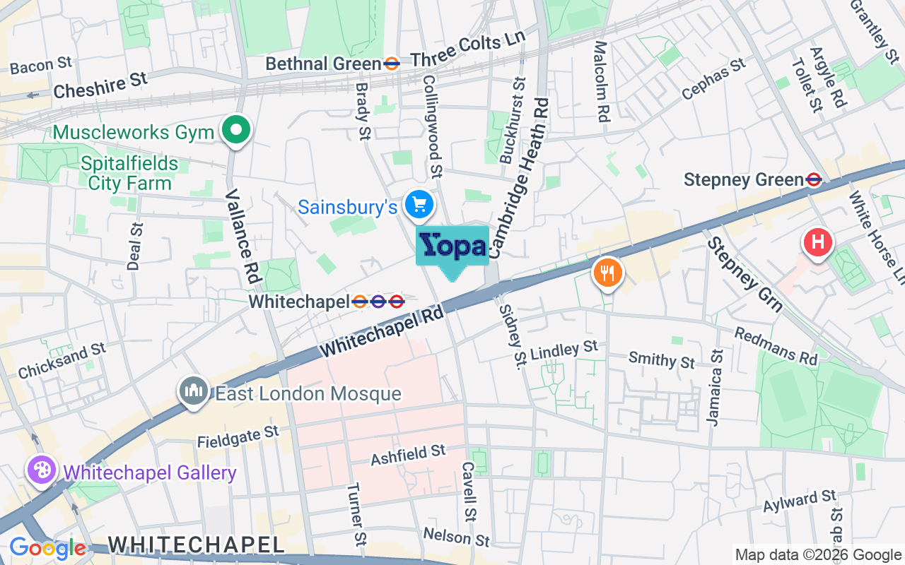 Map showing the location of E1 1BW