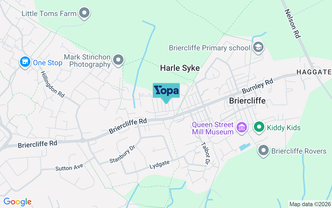 Map showing the location of BB10 2EP