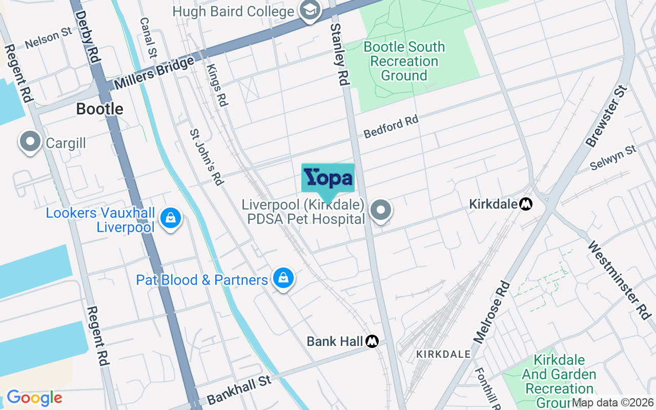Map showing the location of L20 7DX