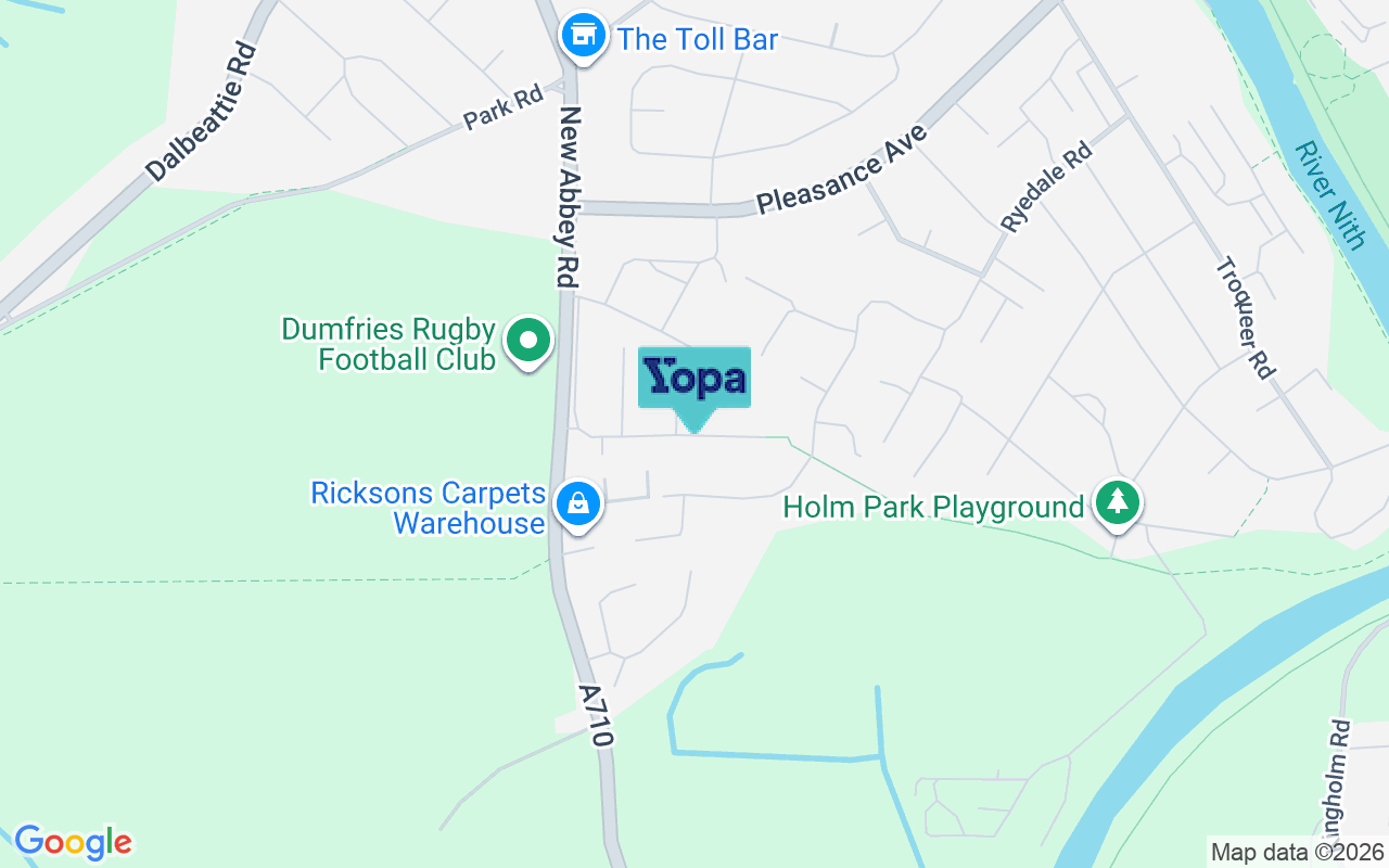 Map showing the location of DG2 7LE