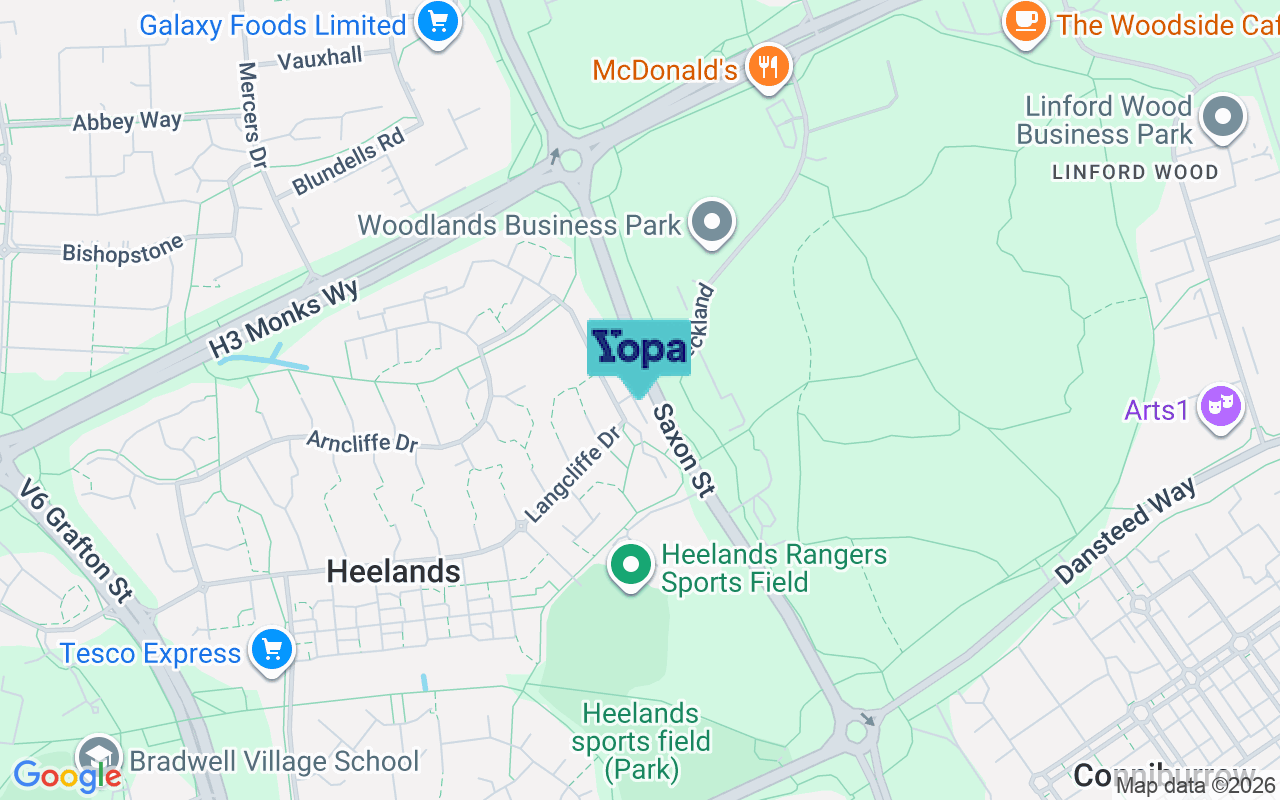 Map showing the location of MK13 7FB