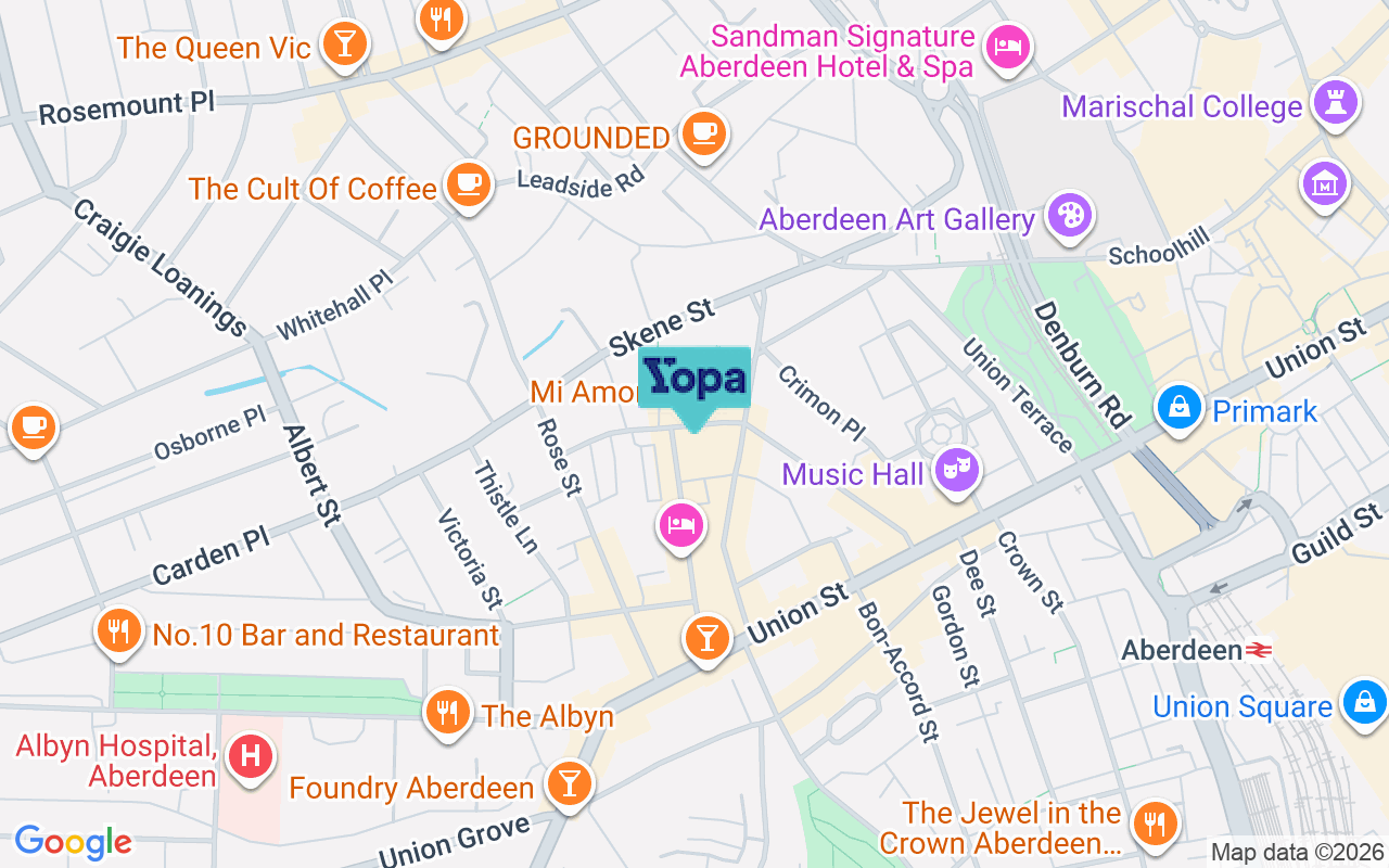 Map showing the location of AB10 1TF