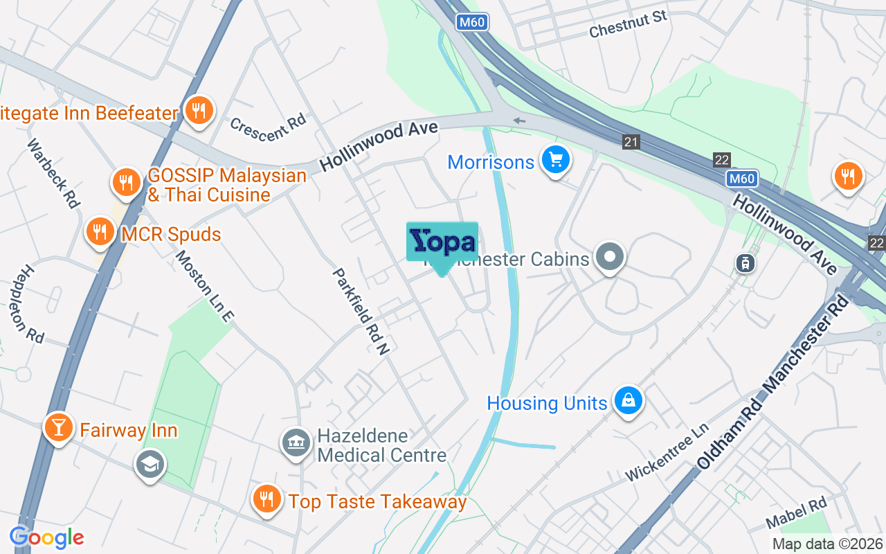 Map showing the location of OL9 8DA