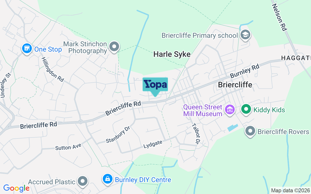 Map showing the location of BB10 2ES