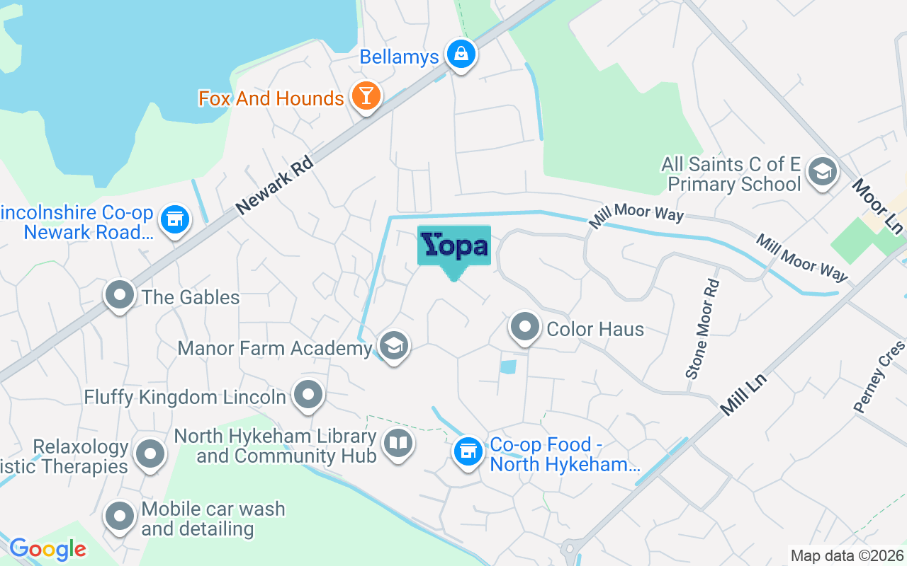 Map showing the location of LN6 9ZB