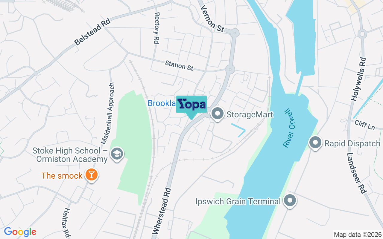 Map showing the location of IP2 8JR