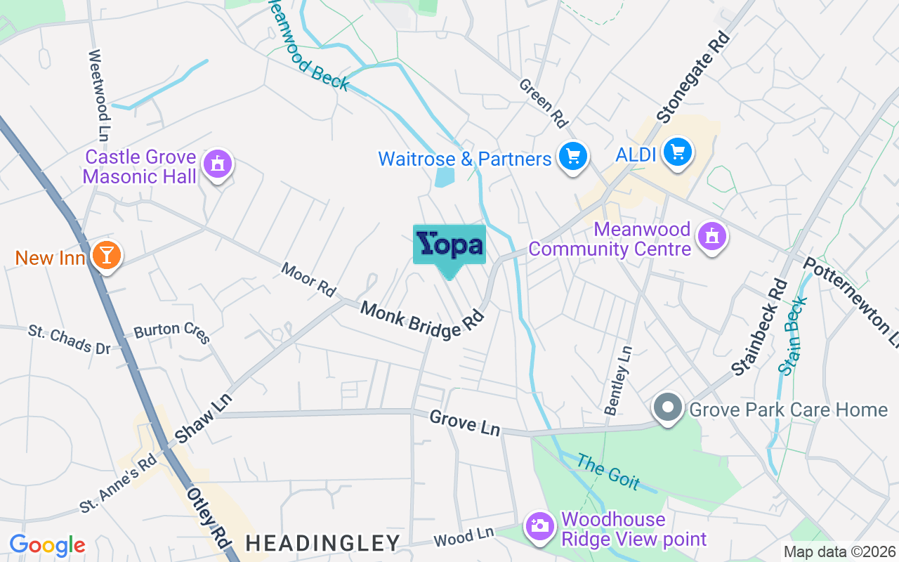 Map showing the location of LS6 4ET