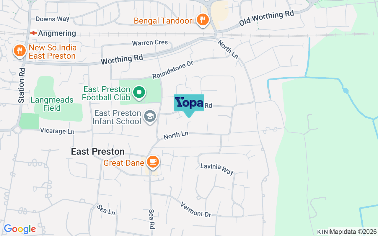 Map showing the location of BN16 1EQ