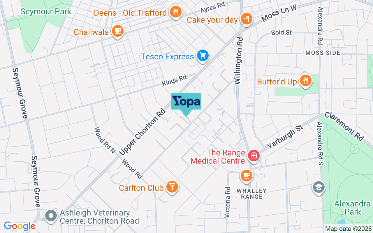 Map showing the location of M16 8AH