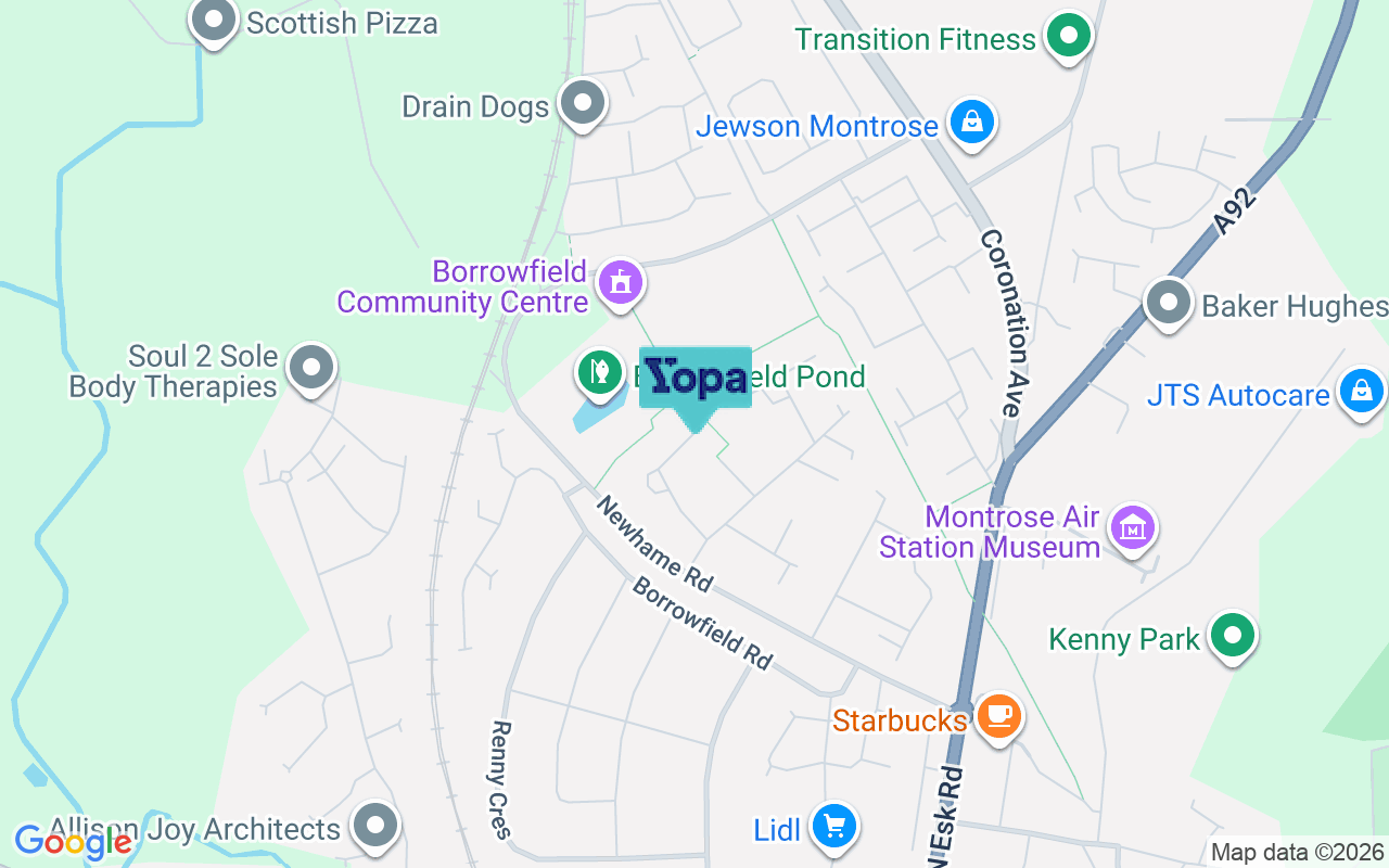 Map showing the location of DD10 9DT
