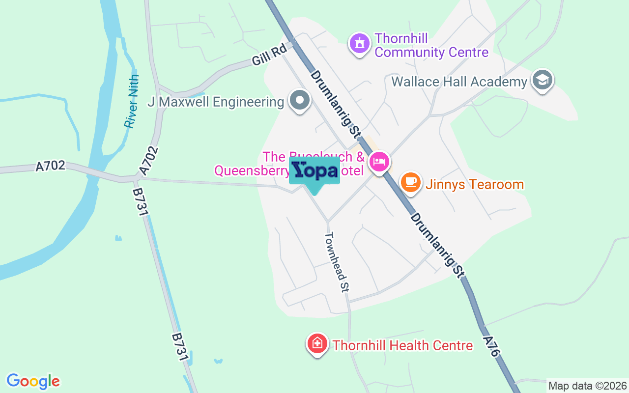 Map showing the location of DG3 5NL