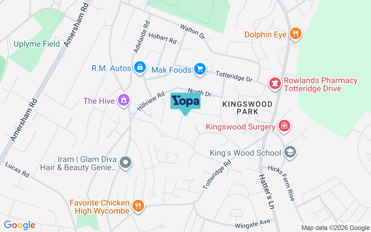 Map showing the location of HP13 6JT
