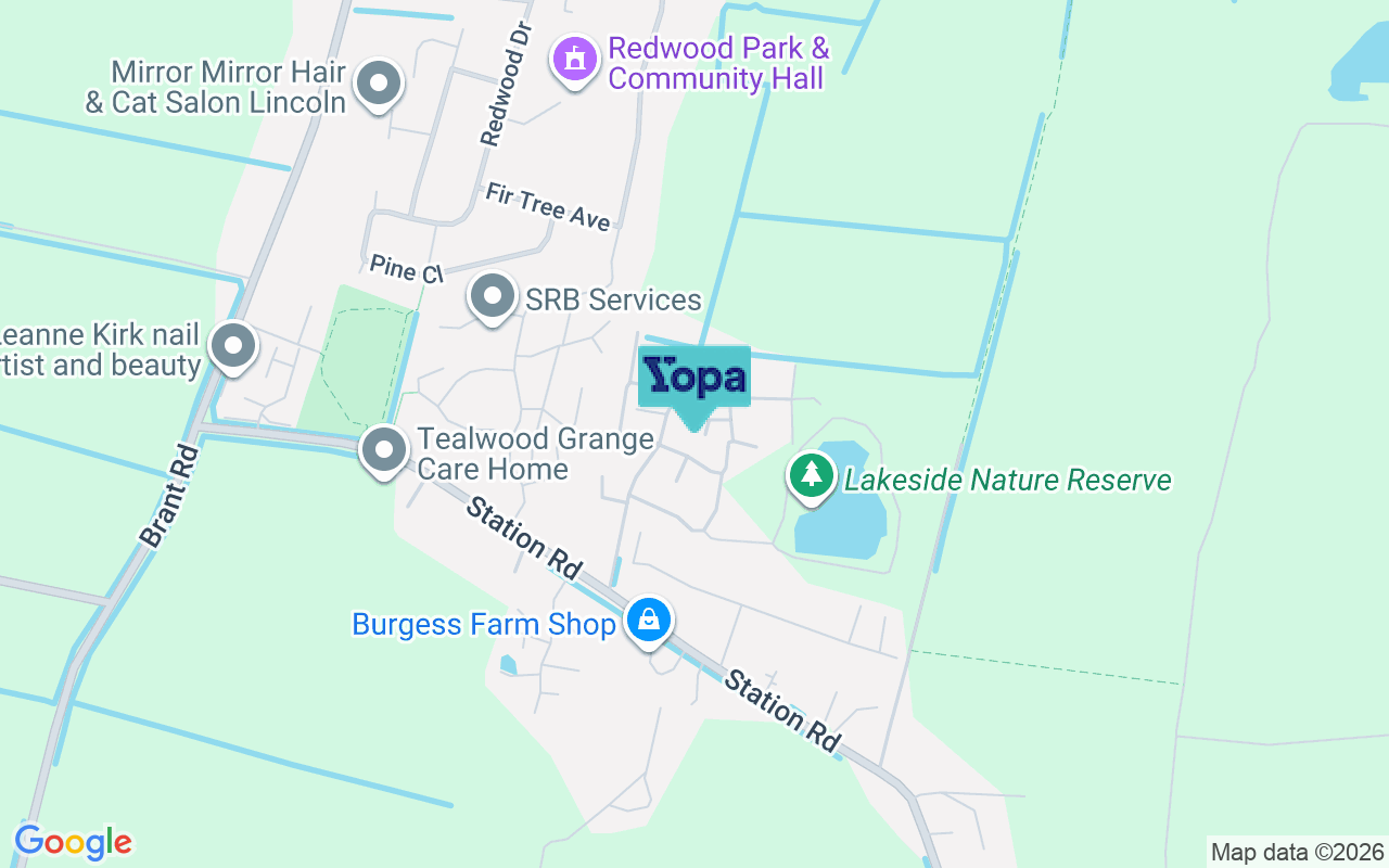 Map showing the location of LN5 9FW