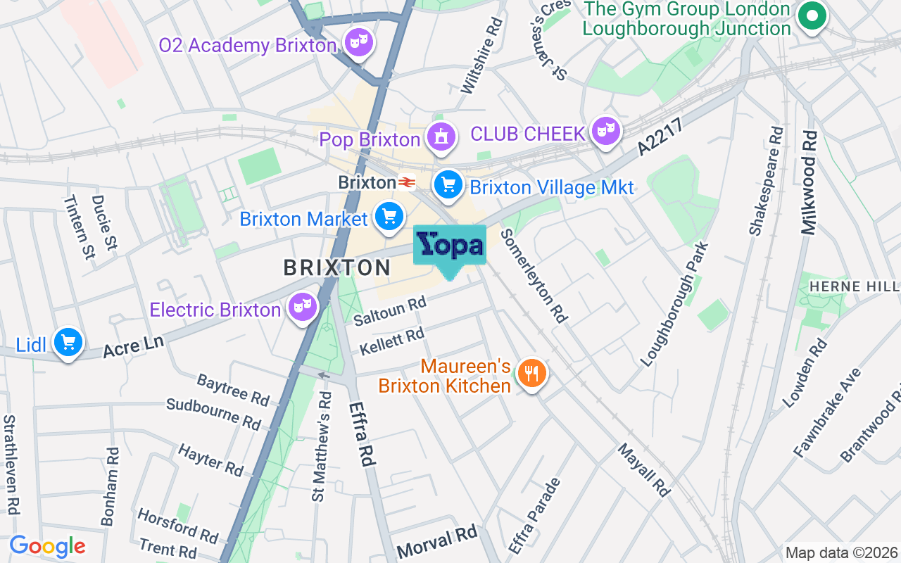 Map showing the location of SW2 1EW