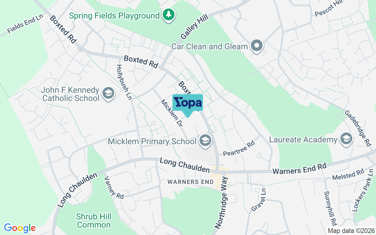 Map showing the location of HP1 2PS