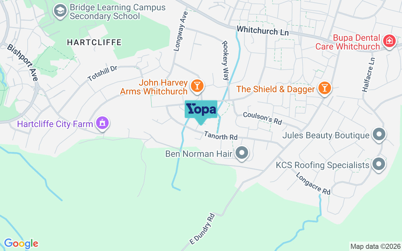 Map showing the location of BS14 0LD