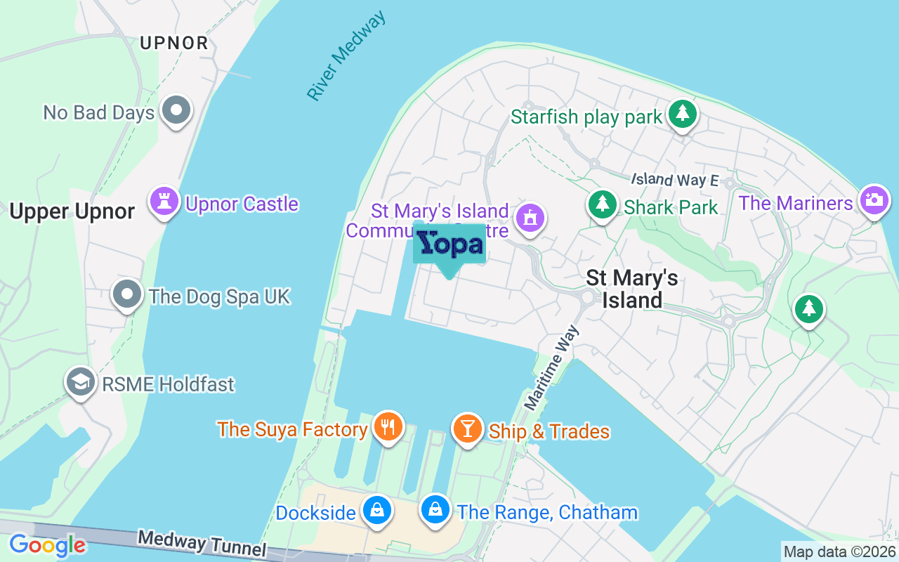 Map showing the location of ME4 3AT