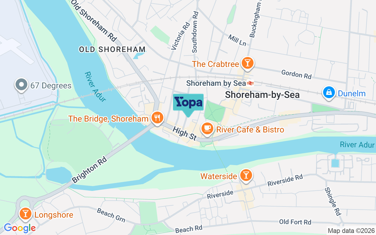 Map showing the location of BN43 5DN