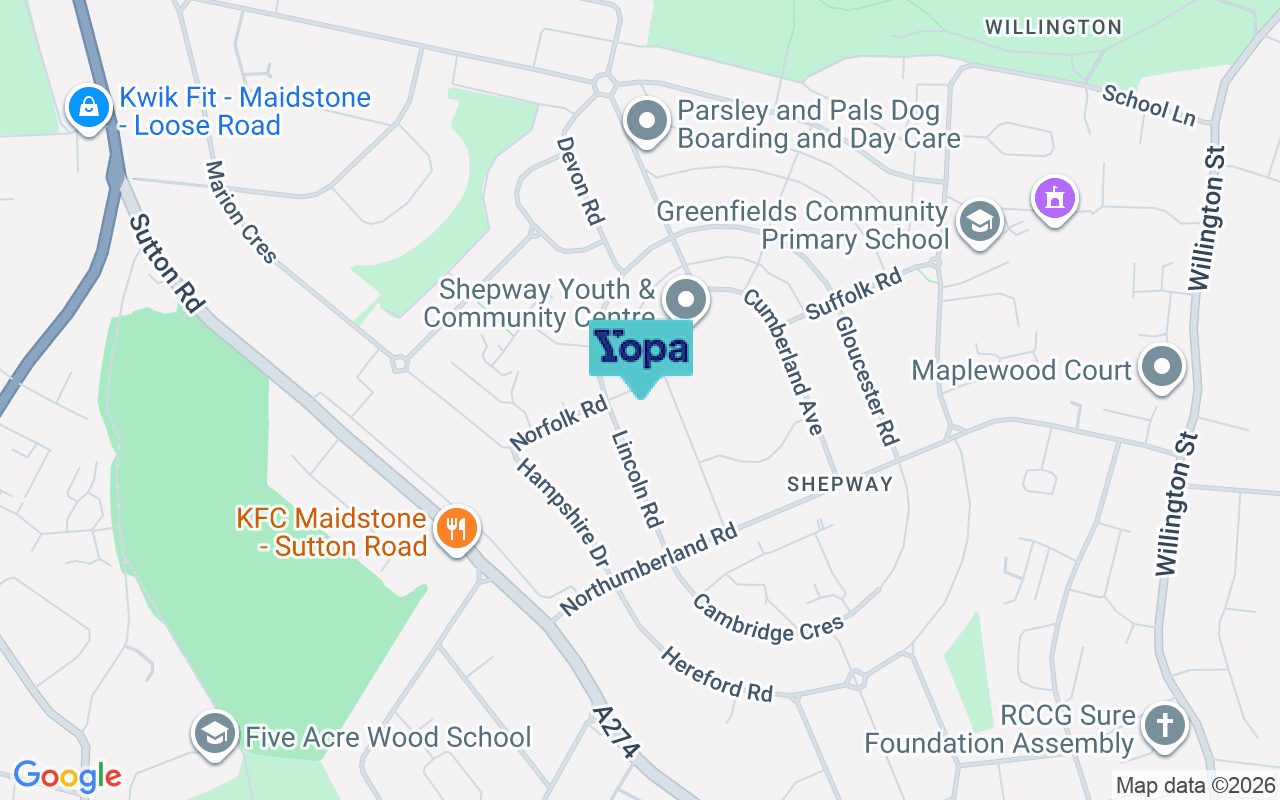 Map showing the location of ME15 7JD